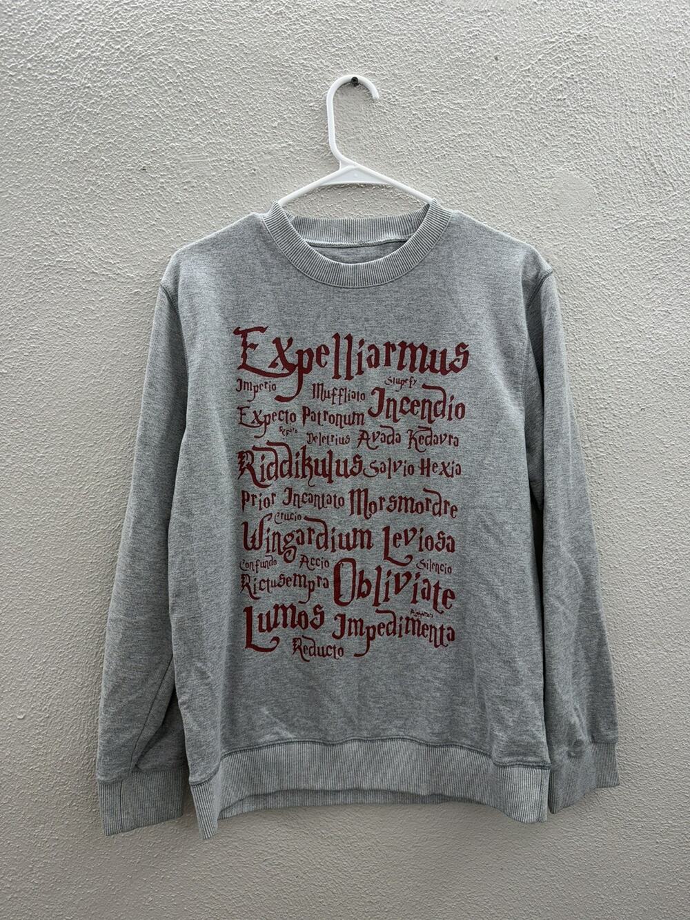 Unbranded Womens Sweatshirt Size Medium Gray Spells Harry Potter Crewneck